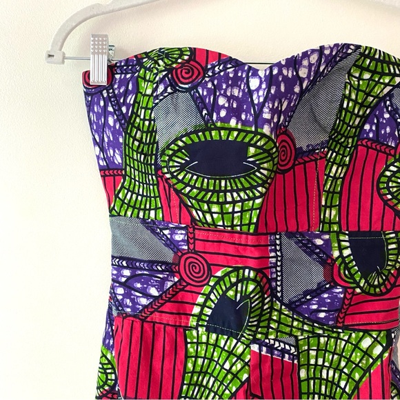 Girls Ankara Patchwork Playsuit Multi Colored Mosaic One-piece Romper Large/XL - Picture 2 of 5